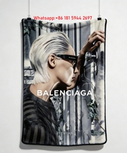 Balenciaga Eyewear Futuristic Portrait Flannel Throw Blanket for Sofa Couch Wall Decor BA116